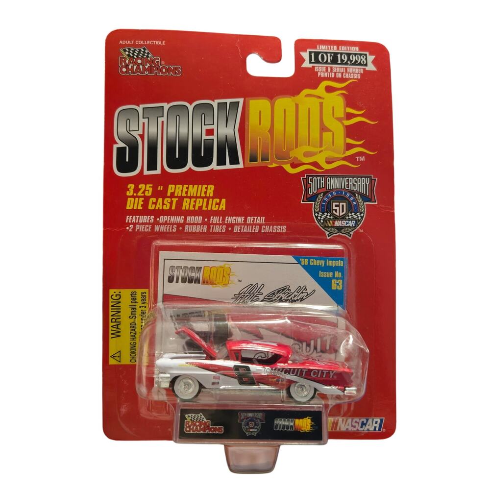 ​Hut Stricklin #8 Circuit City '58 Chevy Impala Stock Rods 50th anniversary
